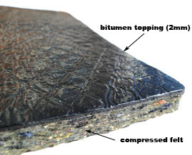 noise insulation pads, felt with bitumen